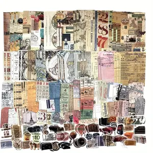 200 Pieces Vintage Ephemera Scrapbooking Kit for Journaling Decoupage Papers Stickers Classic Celebrity Designs Retro Theme Nostalgic Gift