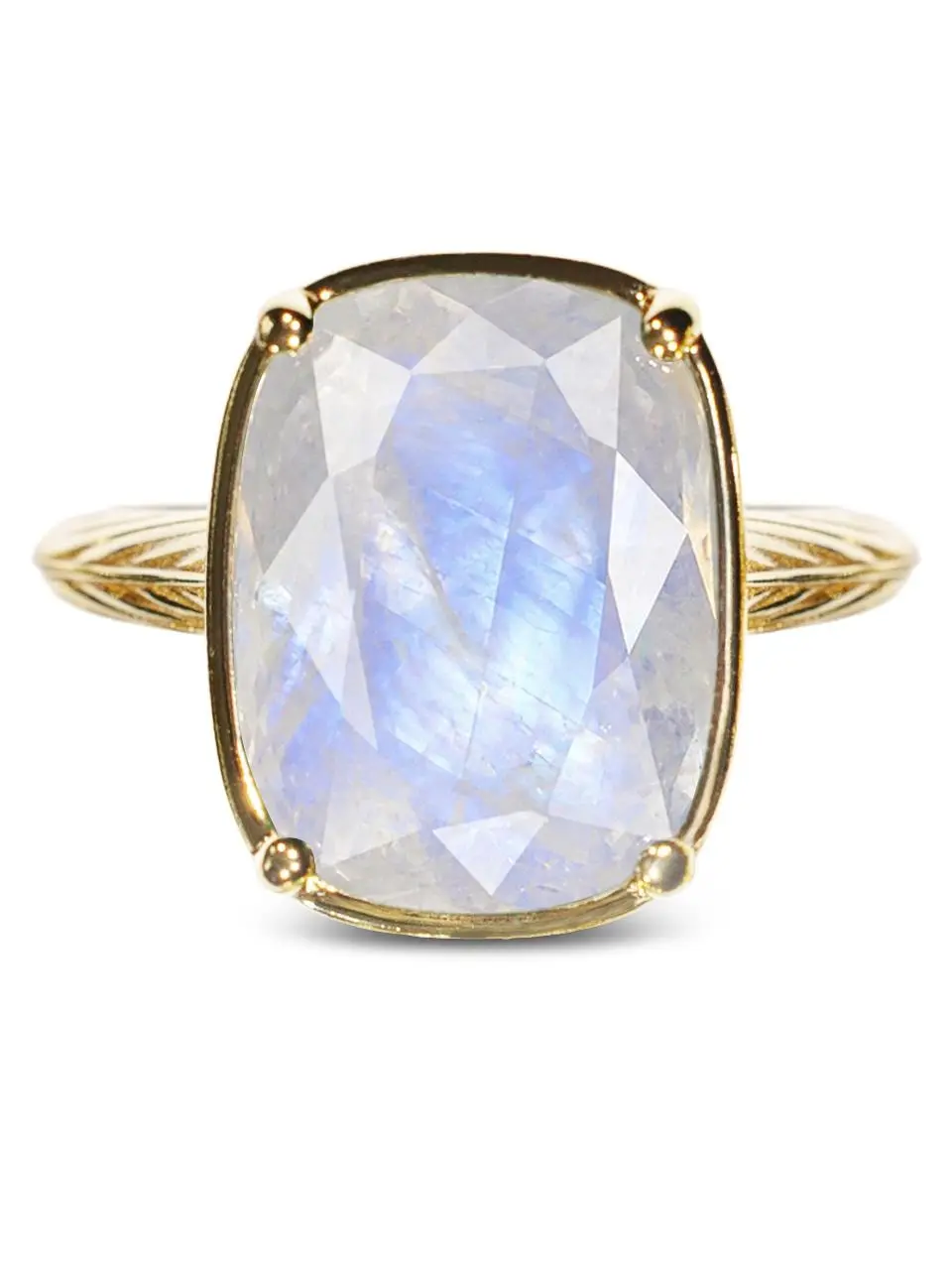Sterling Silver Elongated Cushion Moonstone Cocktail Ring Sterling Silver Elongated Cushion Moonstone Cocktail Ring