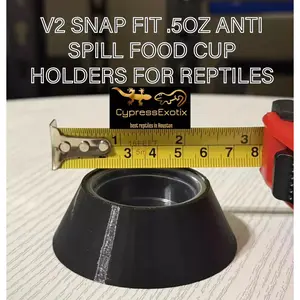 V2 -0.5oz Anti Spill Food Cup Holders For Reptiles/Small Pets