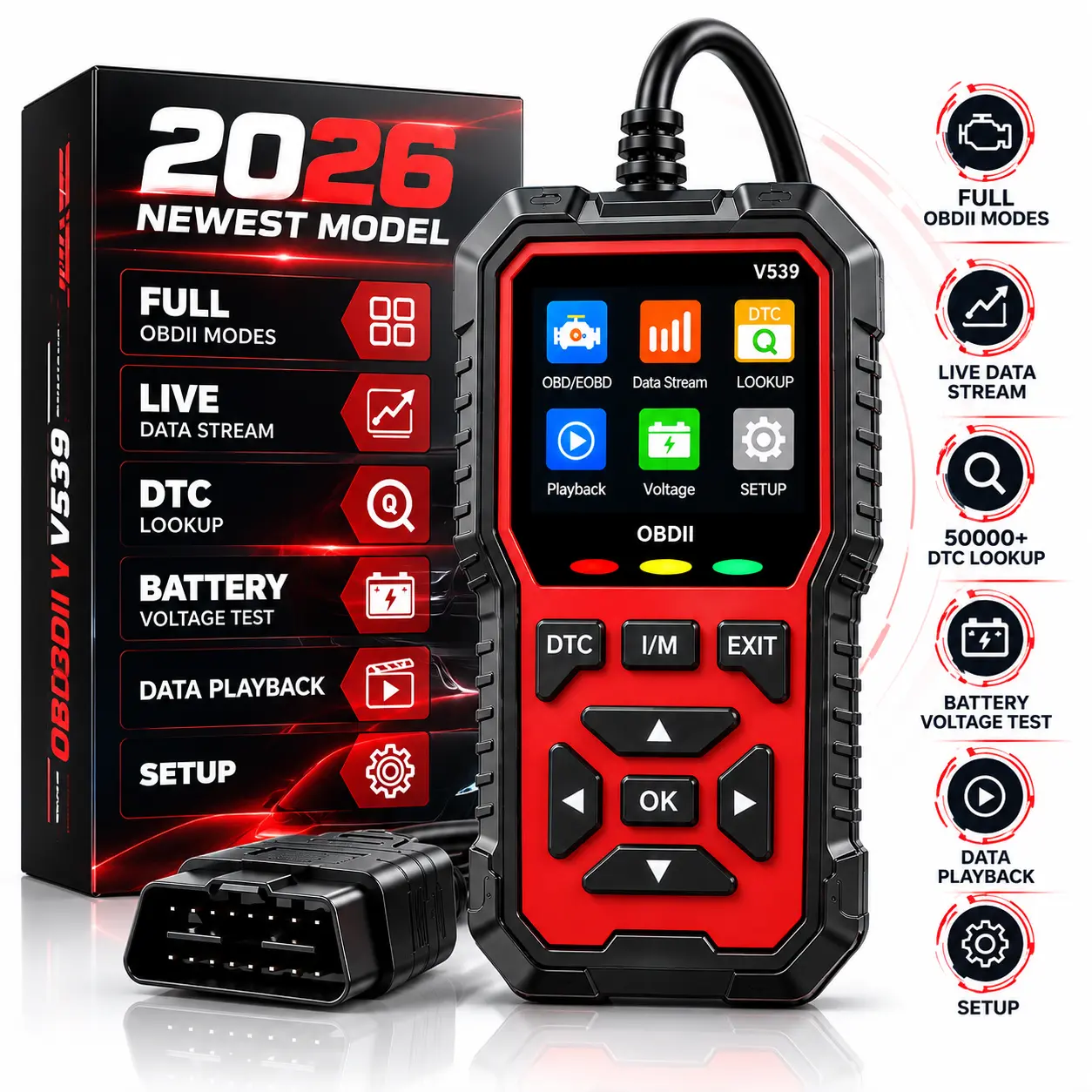 Enhanced OBD2 Scanner Car Code Reader and Code Eraser Durable and Portable, is Compatible with Most Cars after 1996