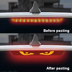 1PC Eye-catching Car High-position Brake Lamp Sticker, Projection Lamp Transparent Film Eye Pattern-waterproof, Durable, Self-adhesive Decal, Vinyl Decal For Vehicle Exterior Decoration Accessories, The Best Choice for Valentine's Day Gifts