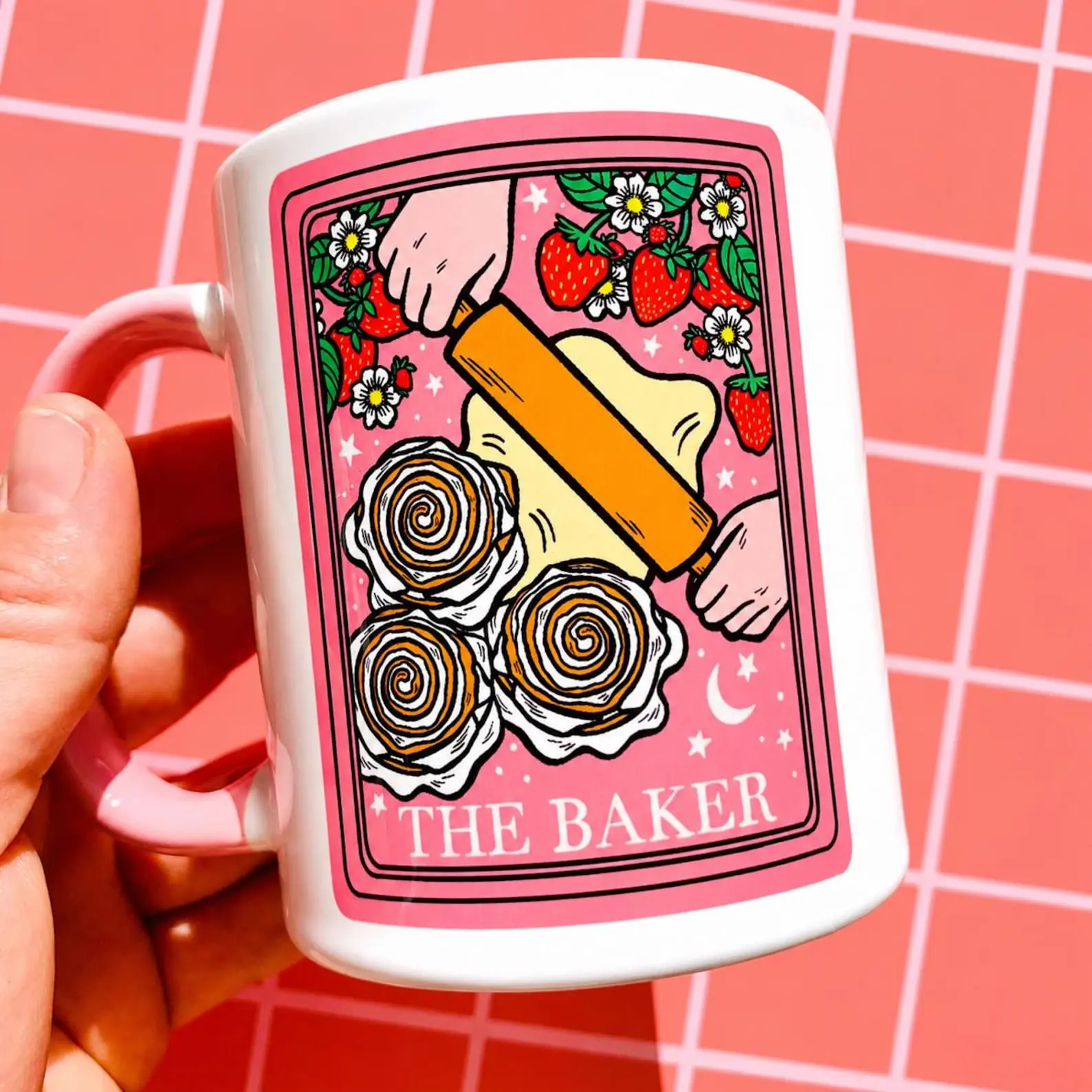 Baking Gift Mug Baker Coffee Cup Cooking Gift Box Sourdough Baker Gift Bread Baking Gift Cooking Enthusiast Making Strawberry Mug Tarot