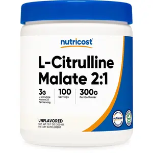 Pure L-Citrulline Malate (2:1) by Nutricost - 300 Grams, 98 Serv