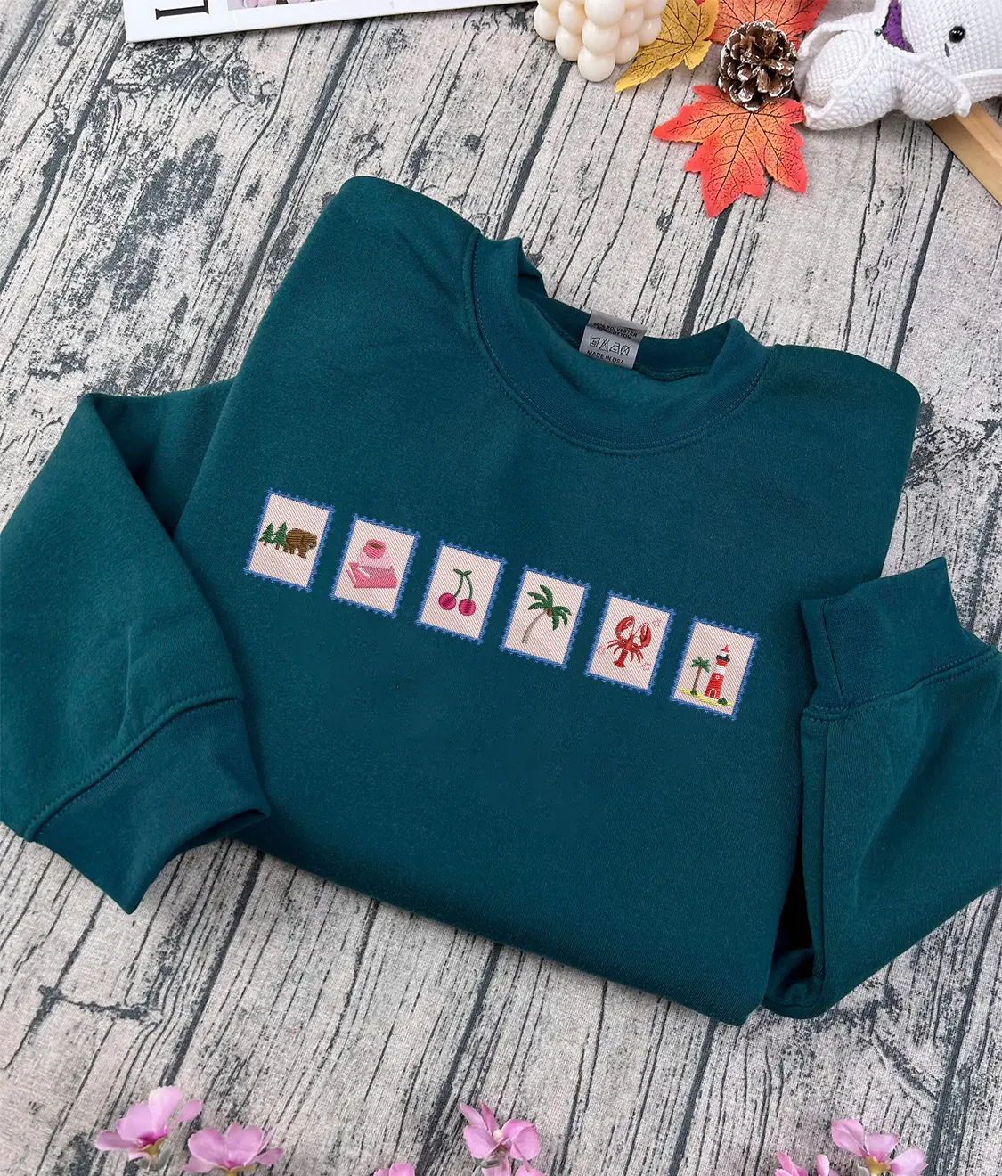 Emily Henry Stamps Embroidered Sweatshirt, Great Big Beautiful Lifte, Happy Place, Funny Story, Beach Read, People We Meet on the Vocation, Book Merch