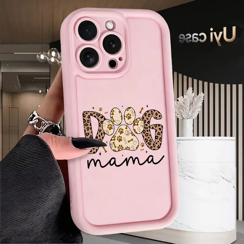 Dog Mama Vibes Soft Silicone Protective Casing for iPhone 12-17, 11, X, XS (Pro, Max, Plus, 16e, Air) - Shockproof, Anti-Scratch Rugged Mobile Phone Accessory, Holiday Gift, Smartphone, Handheld