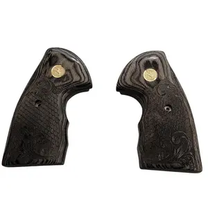 Colt Python Black Rosewood with Scrollwork and Scales Grips with Gold COLT Medallion