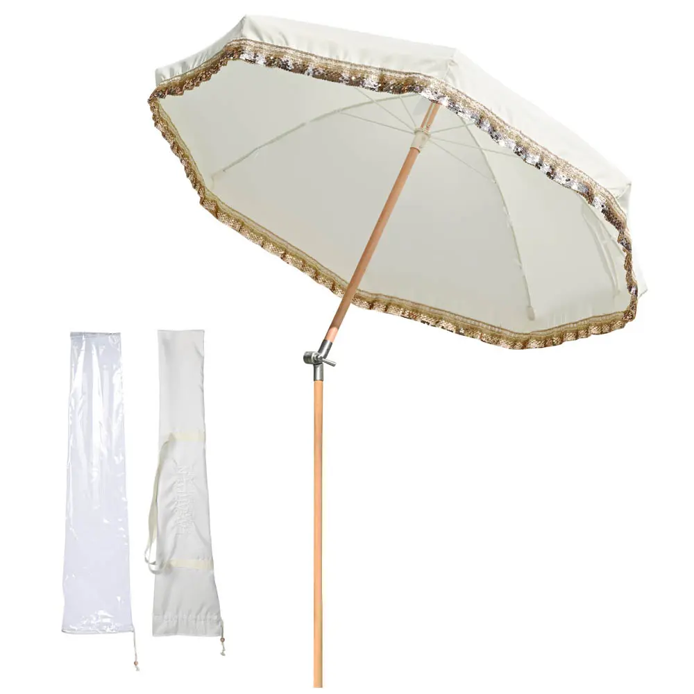 LAGarden Jazz Age Fringe Umbrella Tilt Market Umbrella