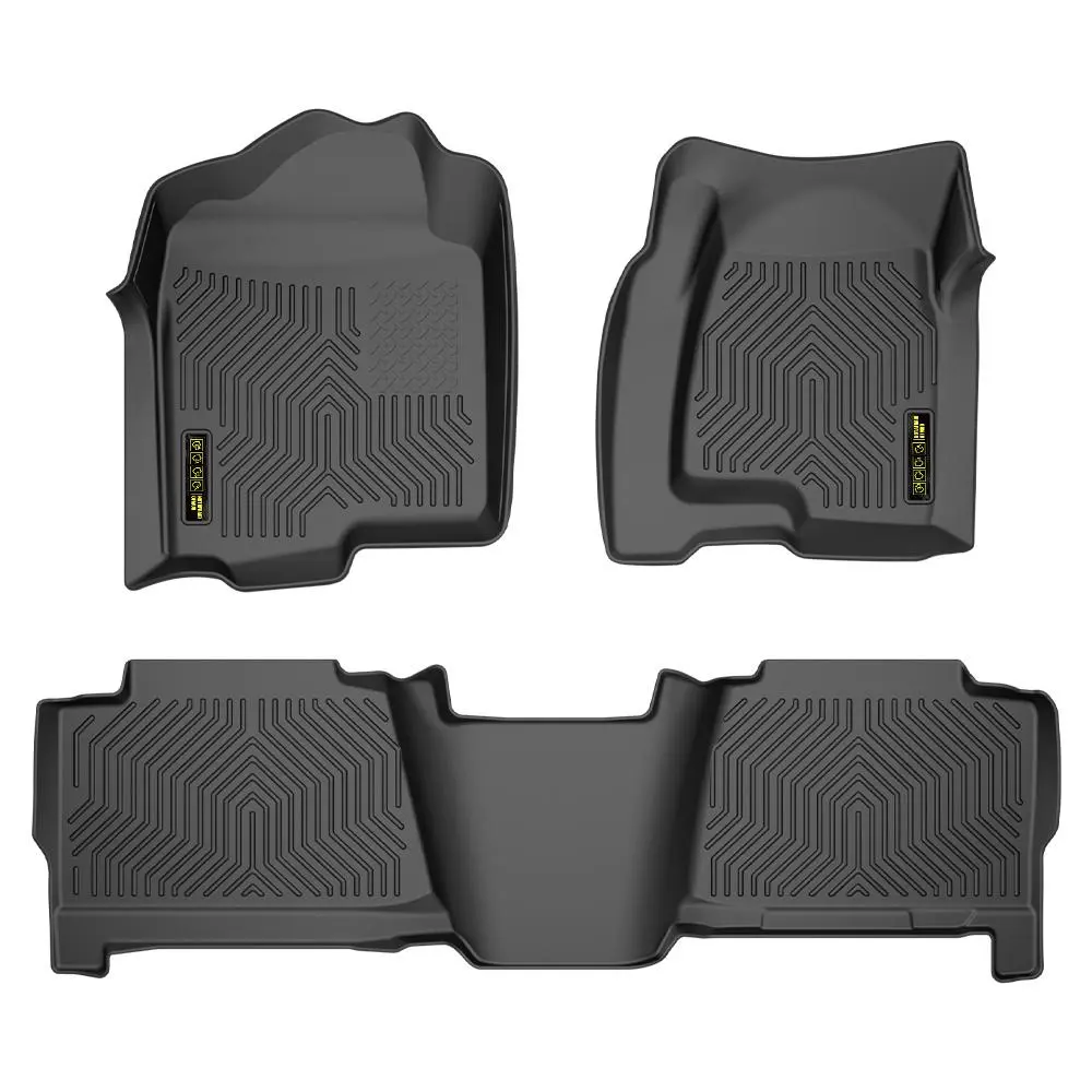 TPE Floor Mats Rubber Liners Fit For Chevy Silverado 99-24 - Waterproof, Anti-Slip, Durable Upgraded Version, Black Car Accessories, All Weather Truck Interior Mat Set, Father's Day Gift, Car Floor Mats All Weather