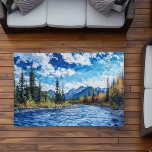 Begin Home Decor C1ROAR35UM5JCY 3 x 5 ft. Flow White Outdoor Rectangle Area Rug - Durable & Stylish