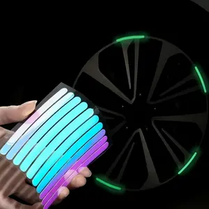 Car Wheel Reflective Stickers, Tire Warning Stickers, 3D Racing Hubcap Stickers, Anti-Collision Tape, Creative Motorcycle Decals, 20 Pieces