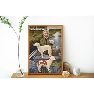 Goodfellas Old Man and Dogs painting poster, Good Fellas Poster Print, Ready to Hang |Wall Decor