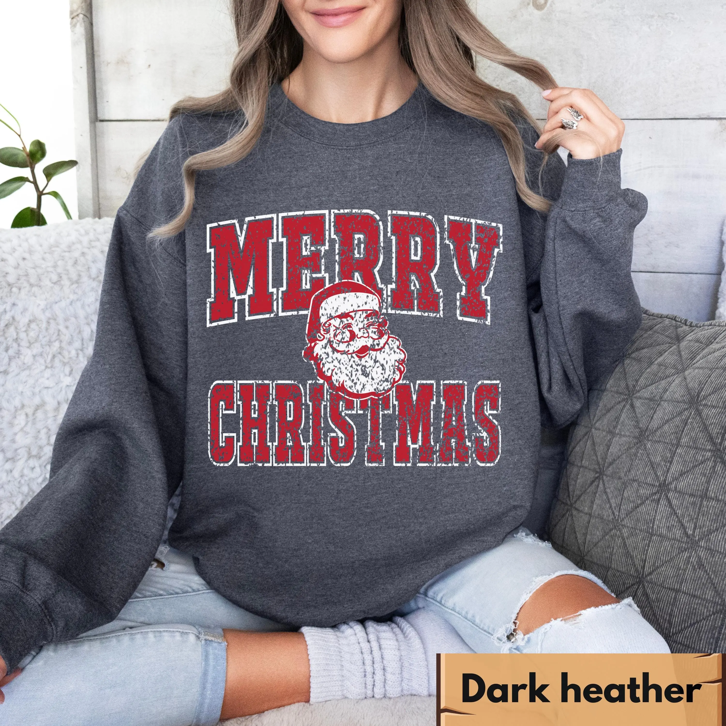 Retro  Merry Christmas Santa Sweatshirt, Vintage Santa Claus Holiday Sweatshirt, Xmas Gift, Holiday Party Hoodie, Christmas Sweatshirt