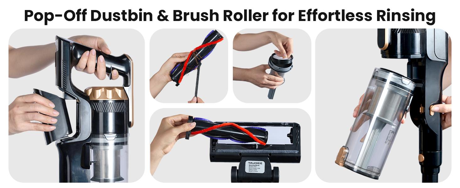【2026 New Arrivals】Trucozie T550 Cordless Vacuum Cleaner, 40kPa Powerful Suction Smart Stick Vacuum with 50 Mins Runtime, 8-in-1 Lightweight Handheld/Upright Vacuum for Hardwood Floor, Carpet, Pet Hair & Car