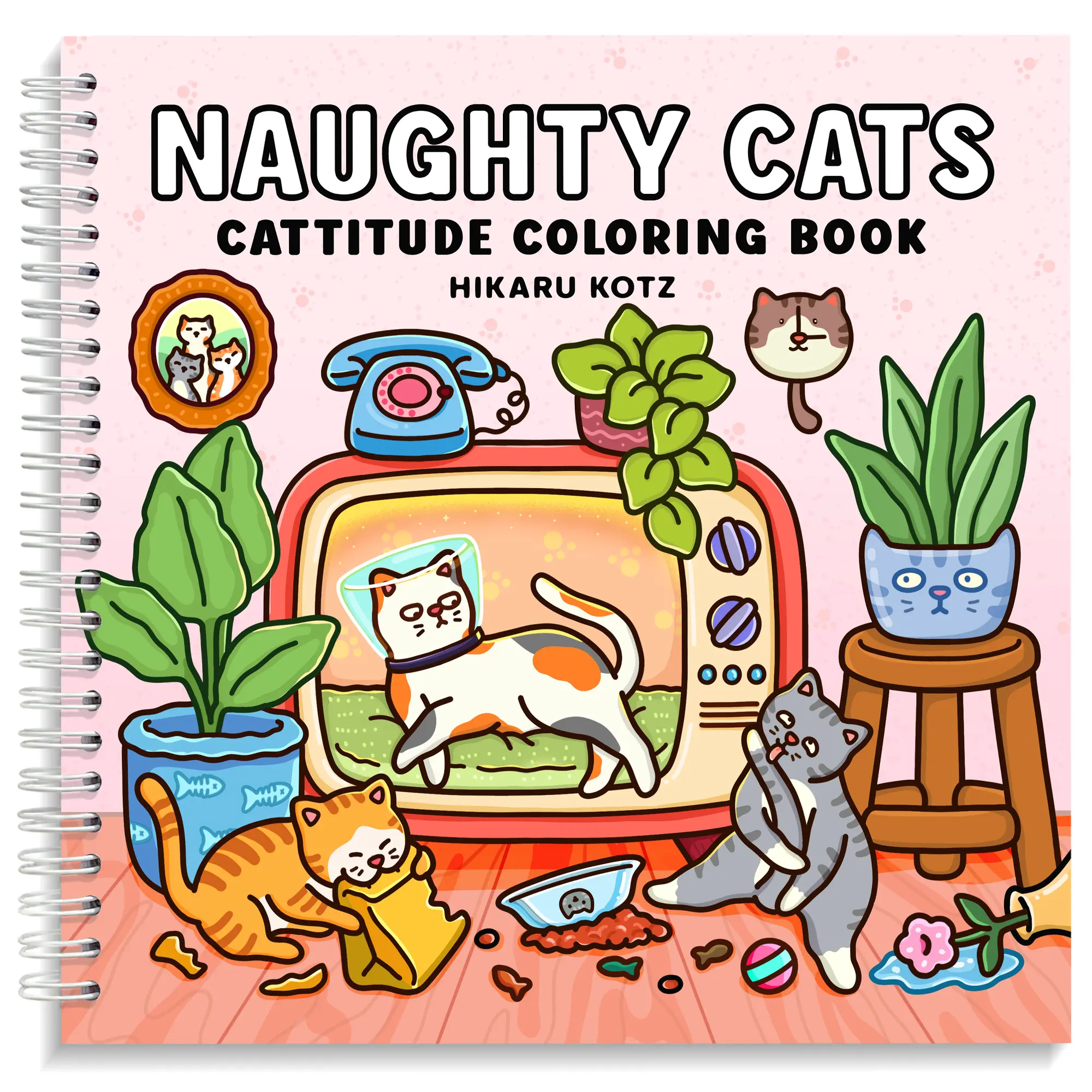 Naughty Cats: Cattitude Coloring Book for Adults and Teens