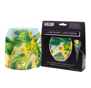 John J. Audubon Carolina Parakeets Luminaries- 4 Per Pack