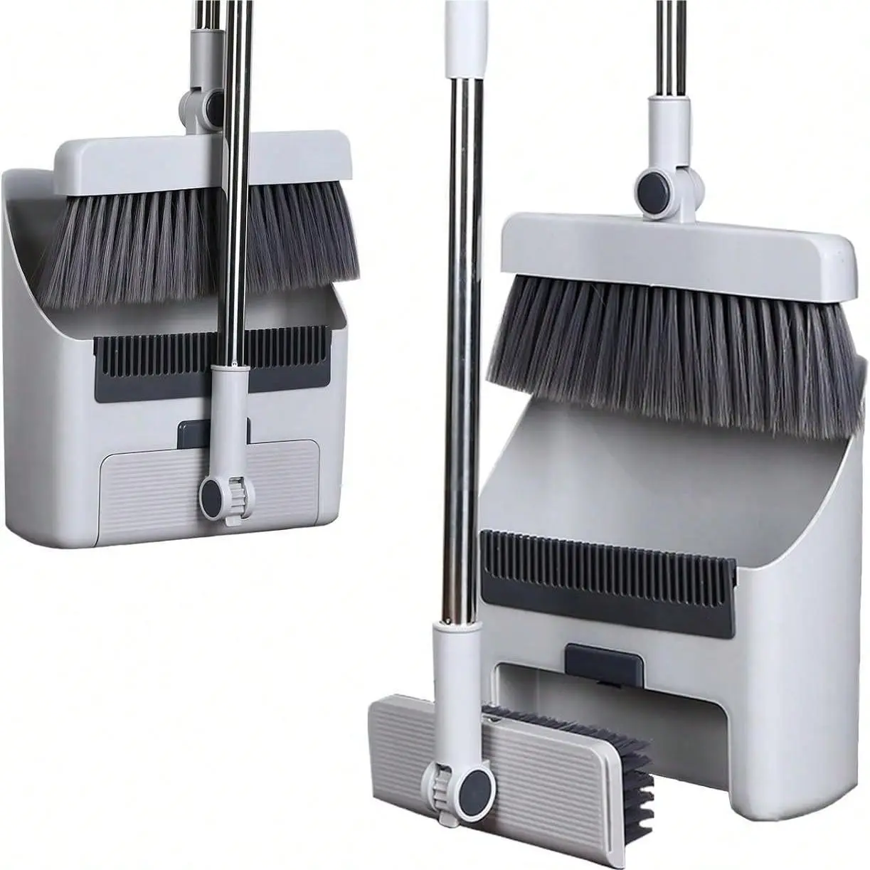 3 in 1 Broom and Dustpan Set, 1 Set Durable Brooms for Sweeping Indoor and Outdoor, Long Handle Broom and Dustpan Set, Push Broom Heavy-duty for Home Bathroom & Kitchen, Broom Dustpan Combo, Cleaning Tools, Home Care Supplies