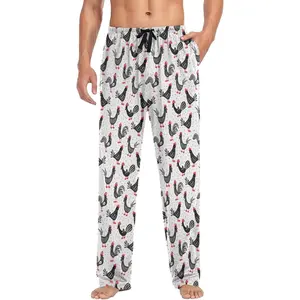 Men's Pajama Pants Super Soft Roosters Sleep Lounge Pants Pjs Bottoms with Pockets