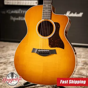 Taylor 214ce-K DLX Special Edition Grand Auditorium Acoustic/Electric Guitar - Honeyburst with Hardshell Case