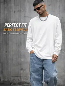 Men’s Long Sleeve T-Shirt Regular Fit | Everyday Basic Streetwear Top