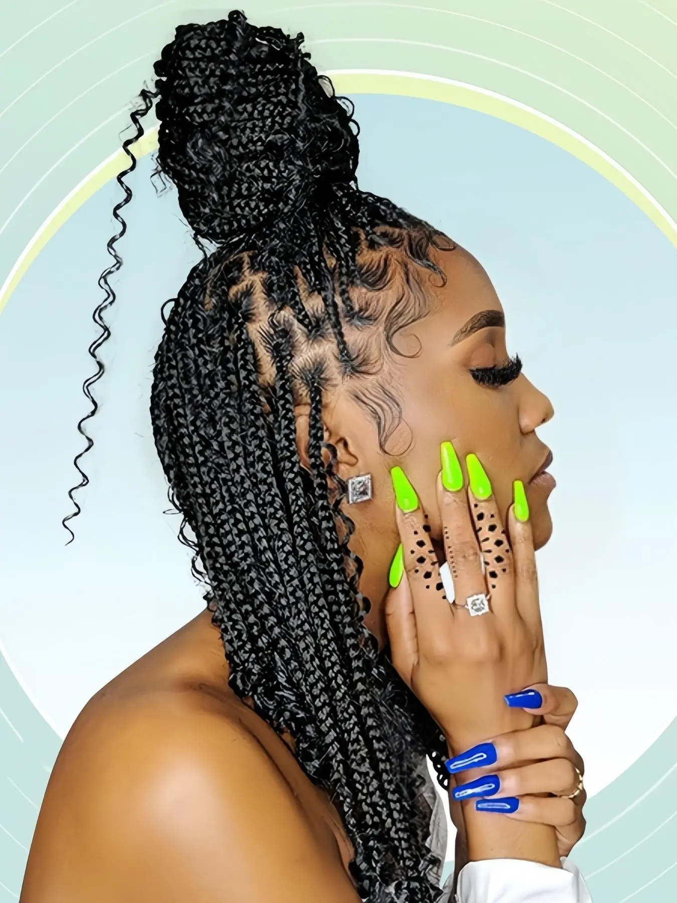 16 Inch Black Long Wavy Braided Hair Texture Lace Wigs for Women, Gorgeous Fluffy Wigs with Baby Hair Bangs, Synthetic Braided Full Lace Wigs for Party, Daily Use,  Wigs That Look Like Real Hair, Daily Use Braids
