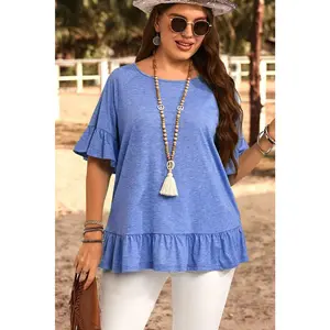 Sapphire Sunrise Plus Ruffle Top