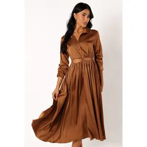 Jett Long Sleeve Midi Dress - Bronze