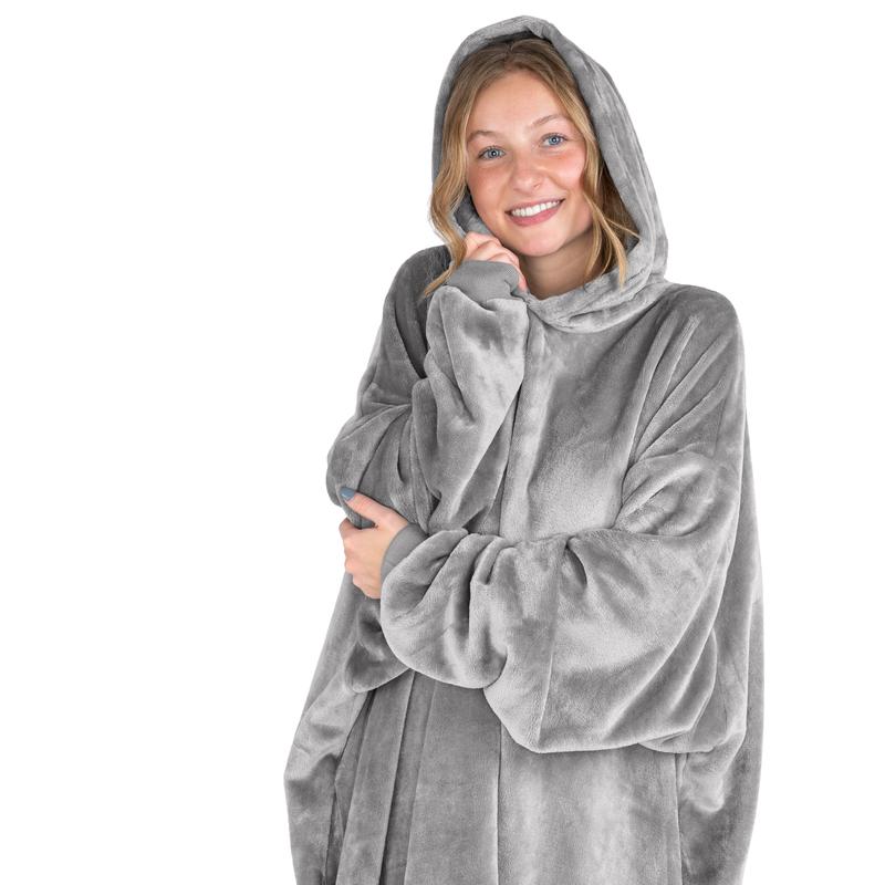 The Bare Homey - Adult Wearable Blanket - Microplush Side Pockets