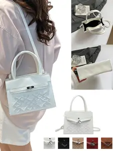 1pc Pressed Texture PU Handbag, Mini Messenger Bag, 5 Colors Available, 0.38kg Weight, 118cm Strap, Versatile for Daily and Formal Use