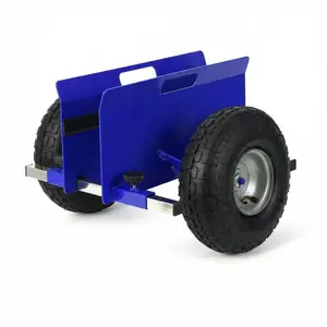 Panel Dolly 600 LBS Capacity with 10 Inch Rubber Inflatable Tires, Adjustable Slab Dolly Drywall Mover for Drywall Sheets Doors Plywood Glass and Metal Panels, Heavy Duty All Terrain Panel Cart with Clamp Design, Blue, 2pcs