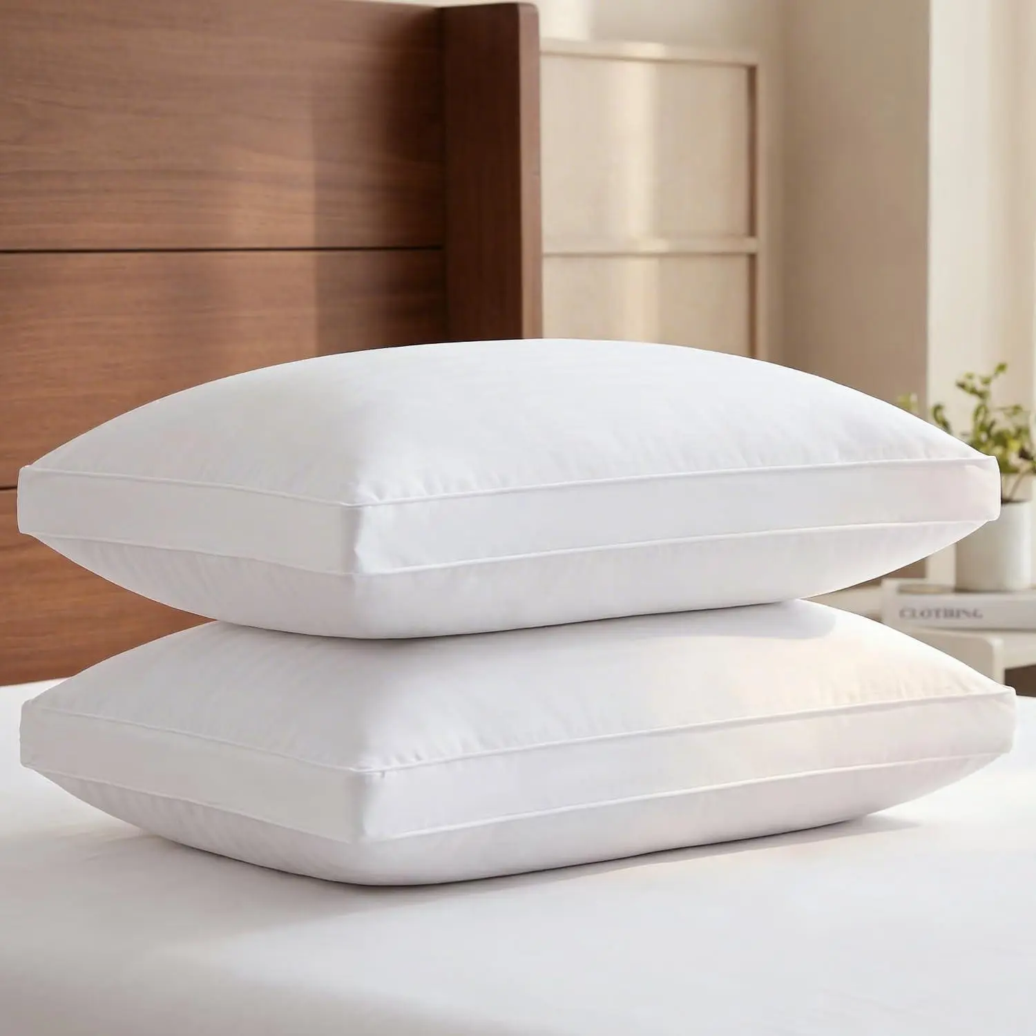CGK | Premium Hotel Gusset Bed Pillows Set of 2 – Luxury, Super Soft & Fluffy Down Alternative CGK | Premium Hotel Gusset Bed Pillows Set of 2 – Luxury, Super Soft & Fluffy Down Alternative