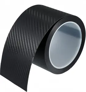 Carbon Fiber Wrap Black Vinyl for Cars, 10.5Ft*0.23Ft Universal Dry Carbon Fiber Tape Car Door Edge Guards Vehicle Detailing Tape Overlay Vehicle Exterior Accessories Waterproof Car Wrap, Scratch Protection, Easy Install with Squeegee & Microfiber Cloth