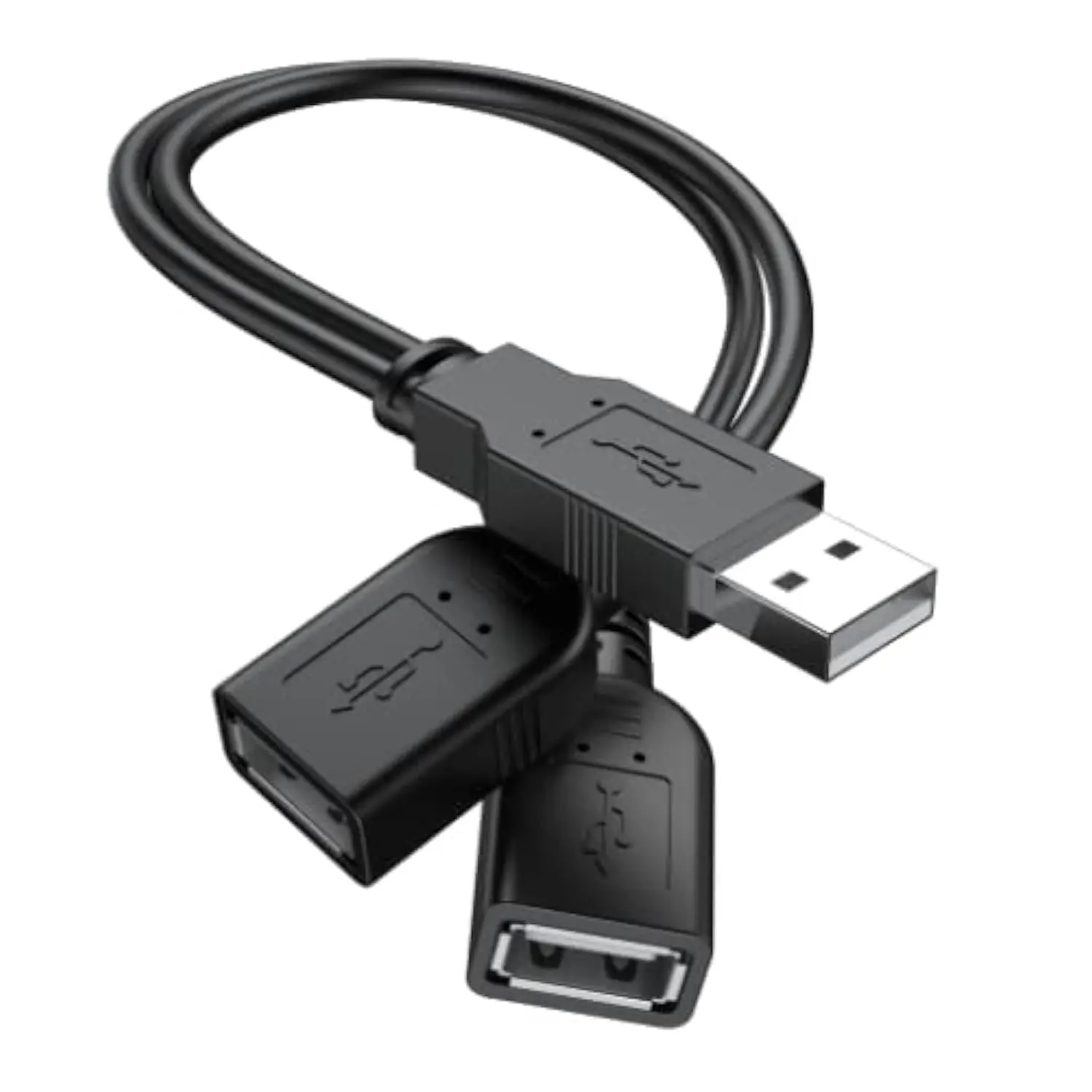 ?2026 Upgraded? USB 2.0 A Male to 2 Dual USB Female Jack Y Splitter Hub Power Cord Extension Adapter  (Not Supporting  and )