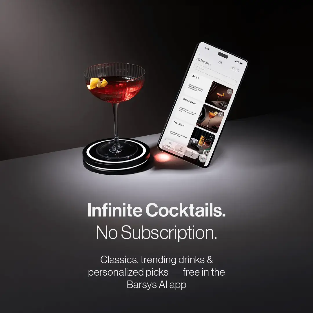 Barsys Smart Coaster 2.0 –Smart Cocktail Maker Portable Cocktail Maker & Drink Mixer, App Controlled Automatic Cocktail Mixing Machine with 1000+ Recipes for Cocktails & Mocktails