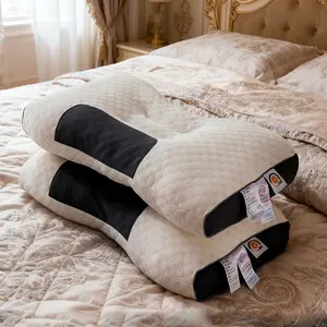 DouDou Pillow: 2 pillows to help you sleep better. Bamboo fiber pillowcase bean pillow, luxurious and comfortable, with ergonomic design, bringing a relaxing experience.