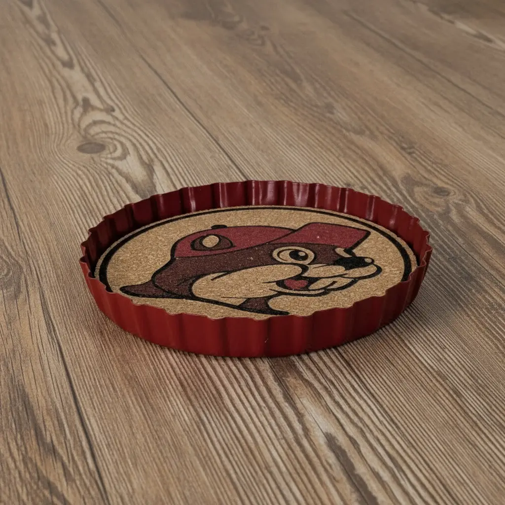 Buc-ee's Beaver Metal Bottle Cap Coaster