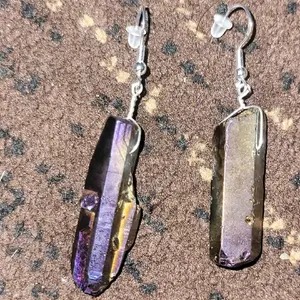 Earrings - Purple Labradorite Crystal Shards
