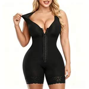Colombian-Style Women's Shapewear  Butt-Lifting Design  Tummy Control Full  Shaper  Hook Closure  Lace Non-Slip Trim  Bra Pad Pockets Bodysuit  waist trainer body faja sporty slimmer high compression