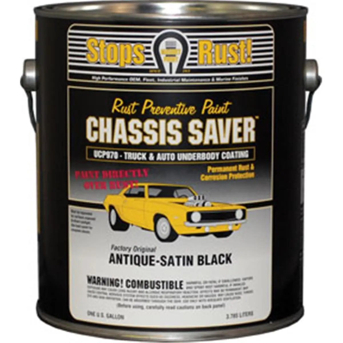 212 MAIN Antique Satin Black Single-Component Chassis Paint - 1 Gal Rock Hard Finish, Automotive & Truck Corrosion Stopper, Bonds to Blasted & Rusty Metal, High Solids, No Hardeners/Activators/Primers, Flexible Home Improvement Paint Supply, Automotive An