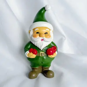 Christmas Dwarf Statue, Cute Q Version Beard Santa Claus Sprite, High-Quality Resin, Home Decor, Gift for Friends and Colleagues