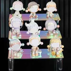 Colorful transparent display shelf, DIY design and placement, suitable for key chains, watches, jewelry/blind boxes and other storage, suitable for living room, bedroom, study, multi-functional storage shelf blind box display solutions.