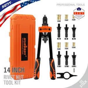 [14-inch]Rivnut Thread Setting Tool NutSetter/Rivnut Gun 70-piece Set Metric for Automotive/Metal Sheet Installation, Multi-functional, High Efficiency and Durable
