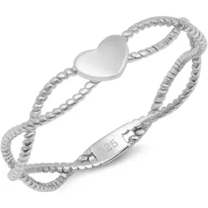 Sterling silver heart toe ring size 4 for women and Teens fitted non adjustable