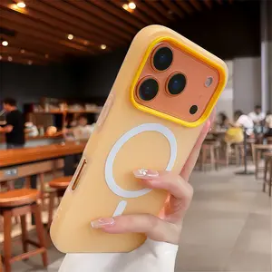 Colorful 2-in-1 magnetic phone case for iPhone 17 Pro Max Air 16 pro max Anti drop lens protection Hard case phone protective case