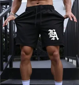 Aesthetic Post--Men's Casual Letter Print Drawstring Waist Shorts, Summer