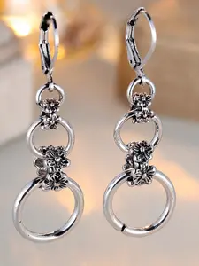 Fashion Sunflower Circle Earrings Plain Design Hoop Drop Earrings for Women & Girls Delicate Jewelry Perfect for Engagement Weddings, Daily Wear Anniversary Gift