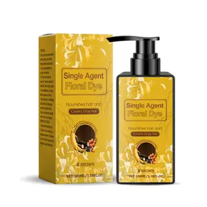 Single Dose Floral Hair Color At-Home DIY Natural Brown Shade Plant-Based Formula Gentle Non-Irritating Hair Dye with Botanical Extracts