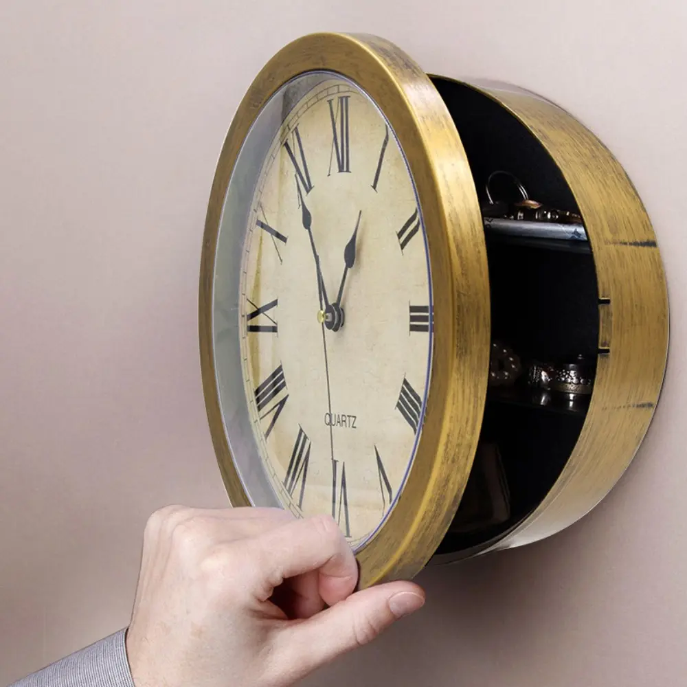 Multifunctional secret coin safe, hidden safe box with wall clock lock, Money Safe Box, suitable for home/office, Home Security Safe, is an ideal choice for storing cash and jewelry, Vault safe box, Hidden Safebox