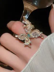 A butterfly open ring, simple and fashionable Japanese and Korean style, suitable for daily life and banquets, Fashion Rings