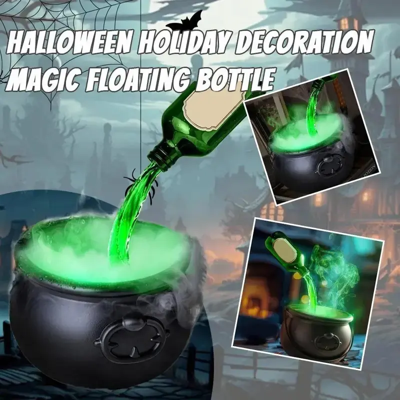 Witches Cauldron Diffuser Halloween Decor Bubbling Pot Haunted House Spooky Party Supplies Holiday Decorations Prop