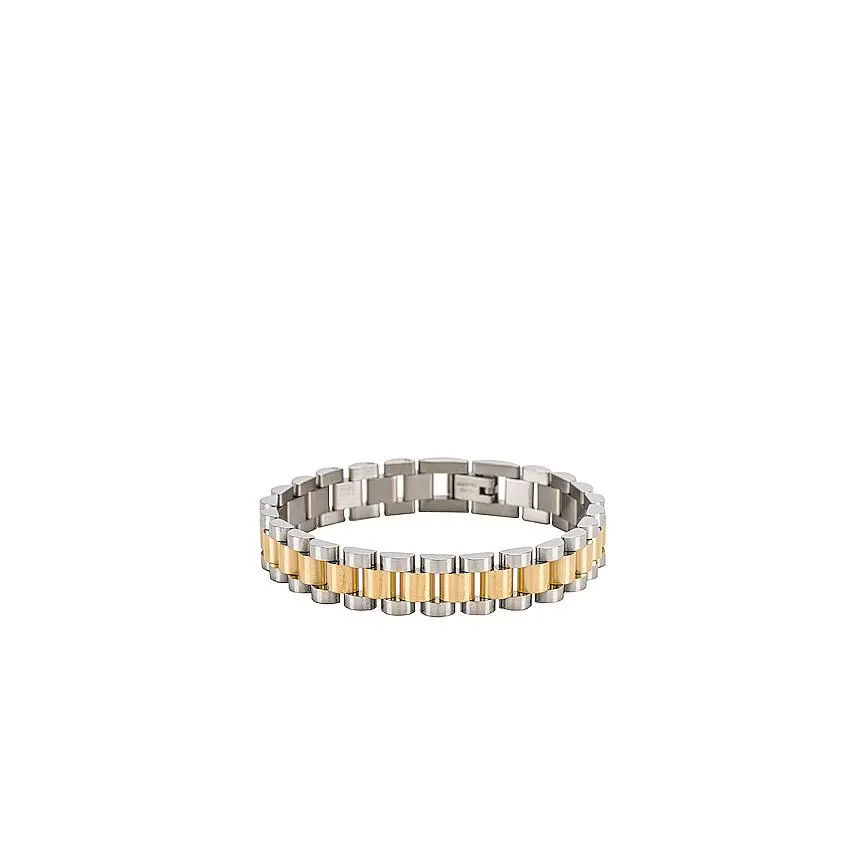 Luv AJ The Two-Toned Timepiece Bracelet in Silver & Gold